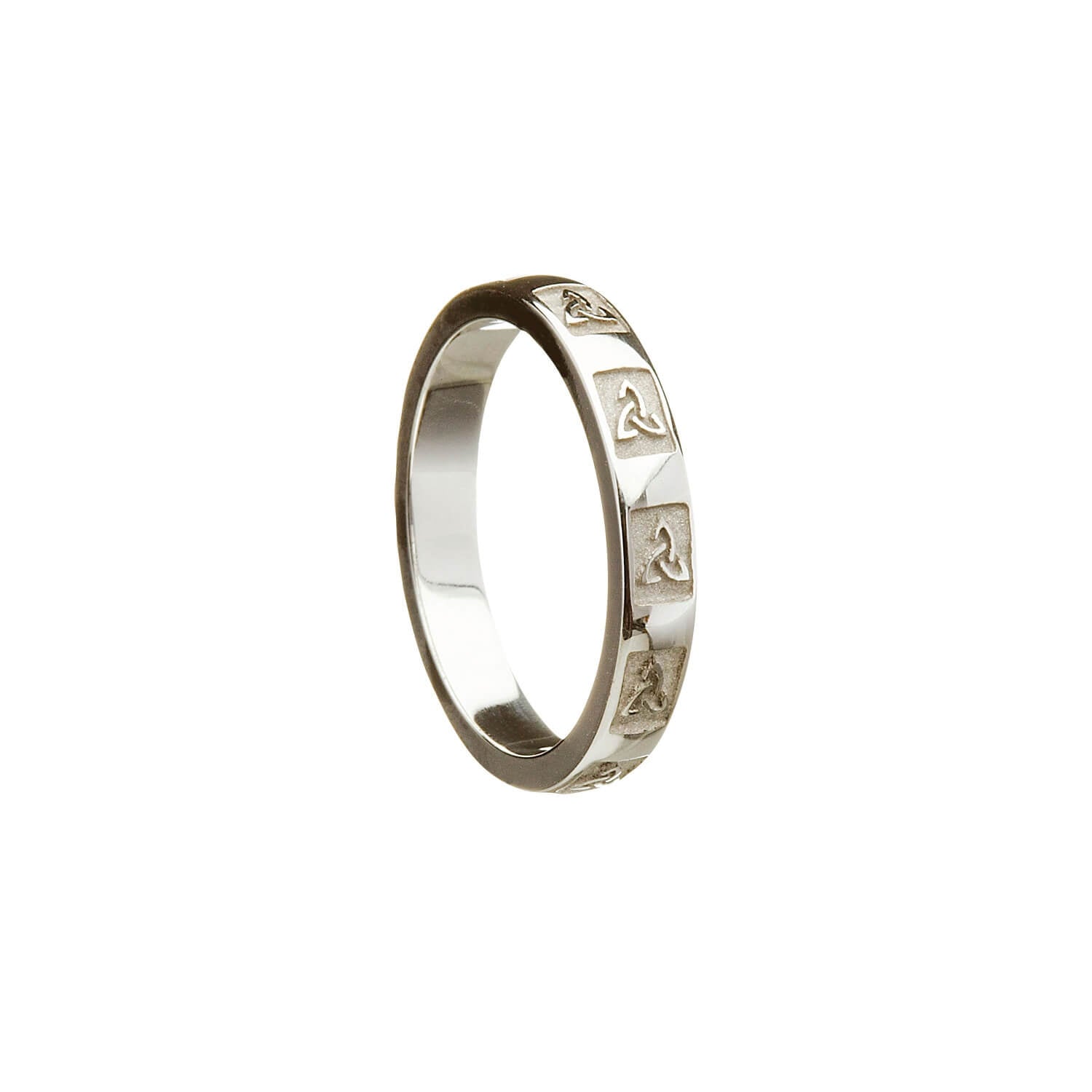 Ladies 10ct White Gold Knotwork Celtic Wedding Ring