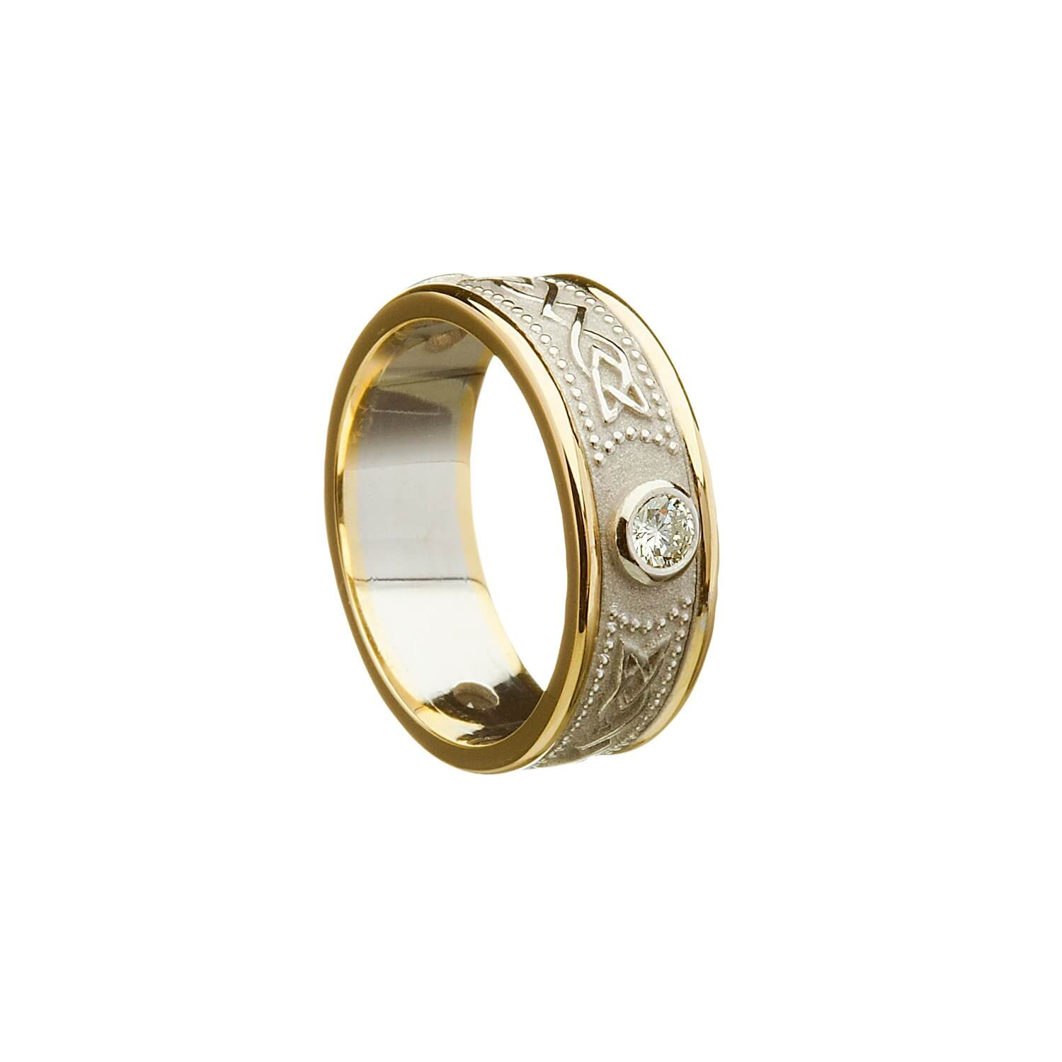 Ladies 10k White Gold Knotwork Celtic Wedding Ring