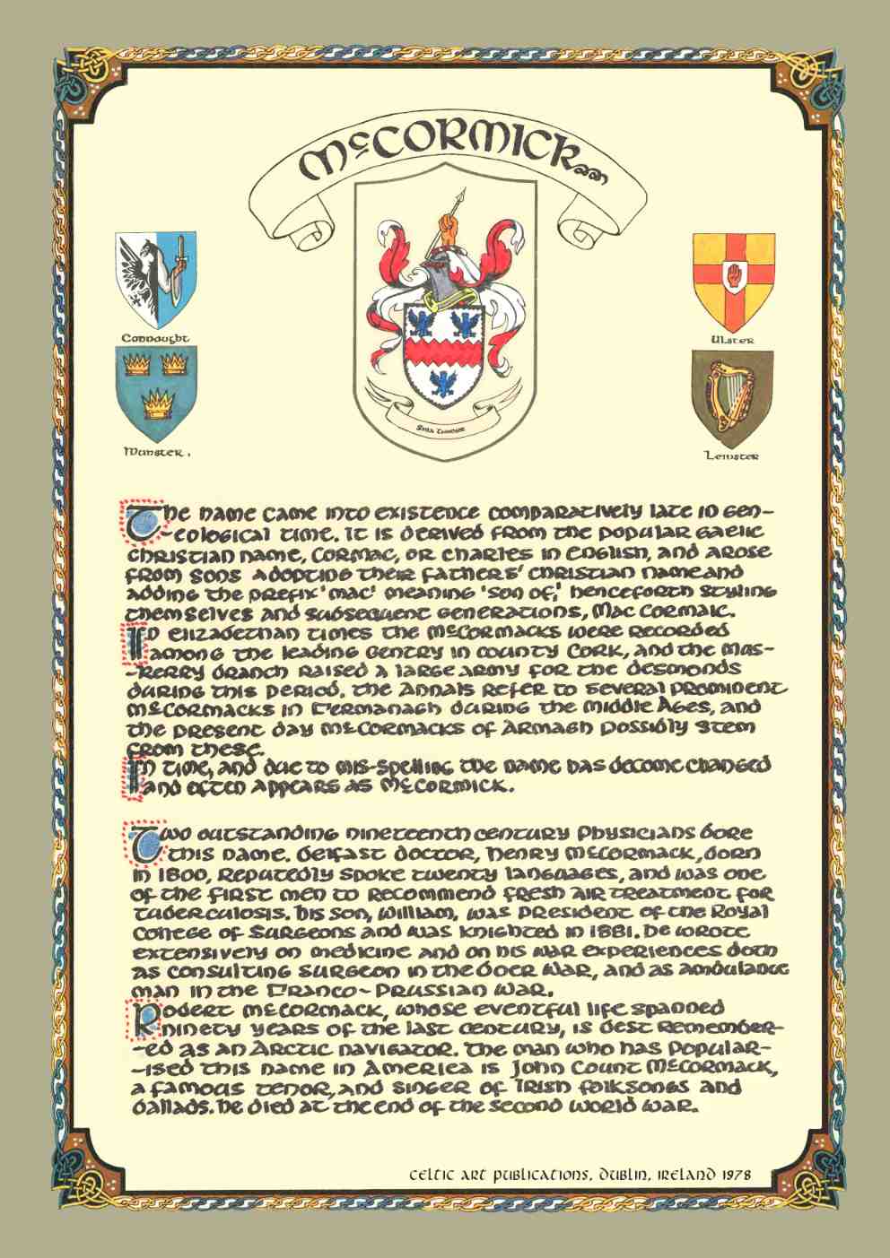 McCormick Family Crest Parchment