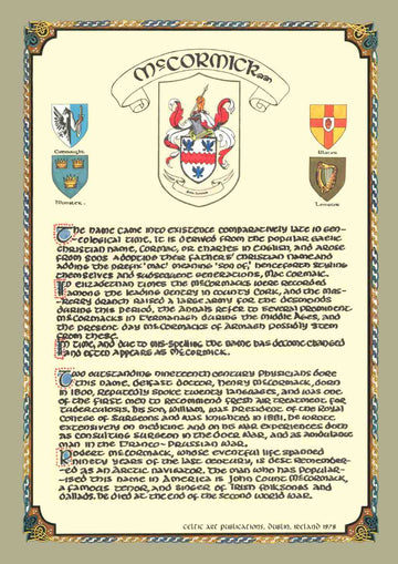 McCormick Family Crest Parchment