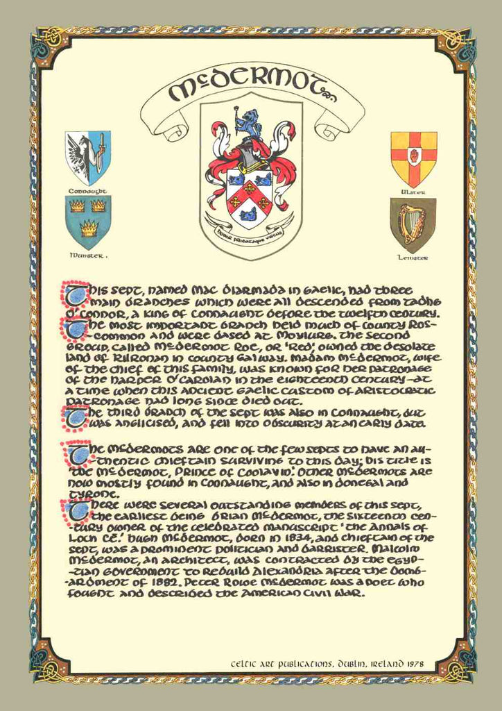 McDonogh Family Crest Parchment