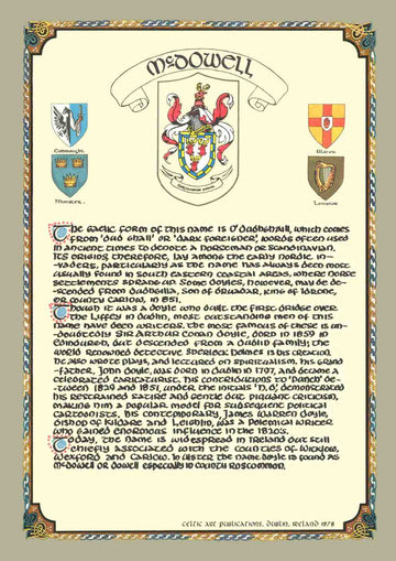 McDowell Family Crest Parchment