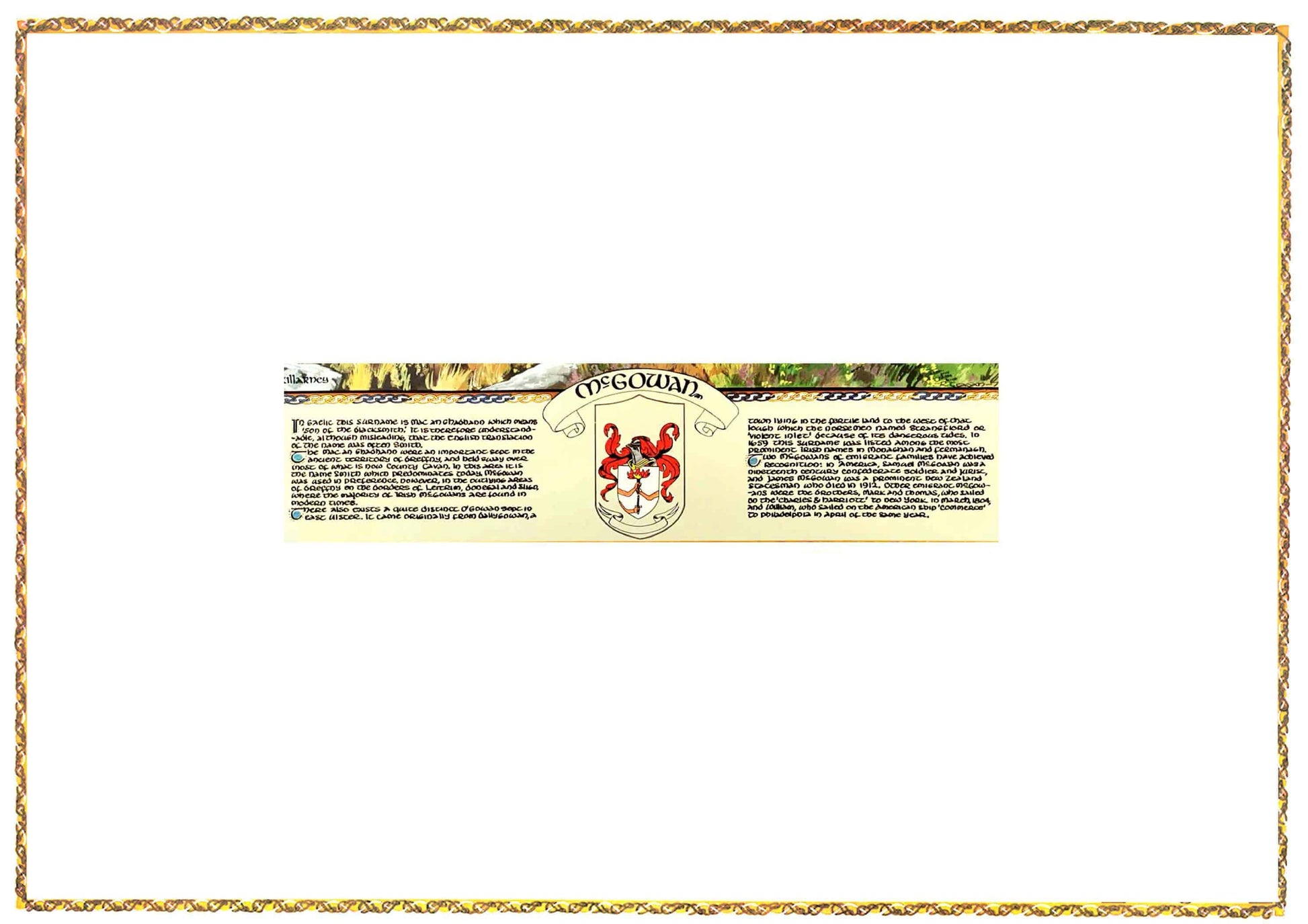 McGowan Coat of Arms Parchment