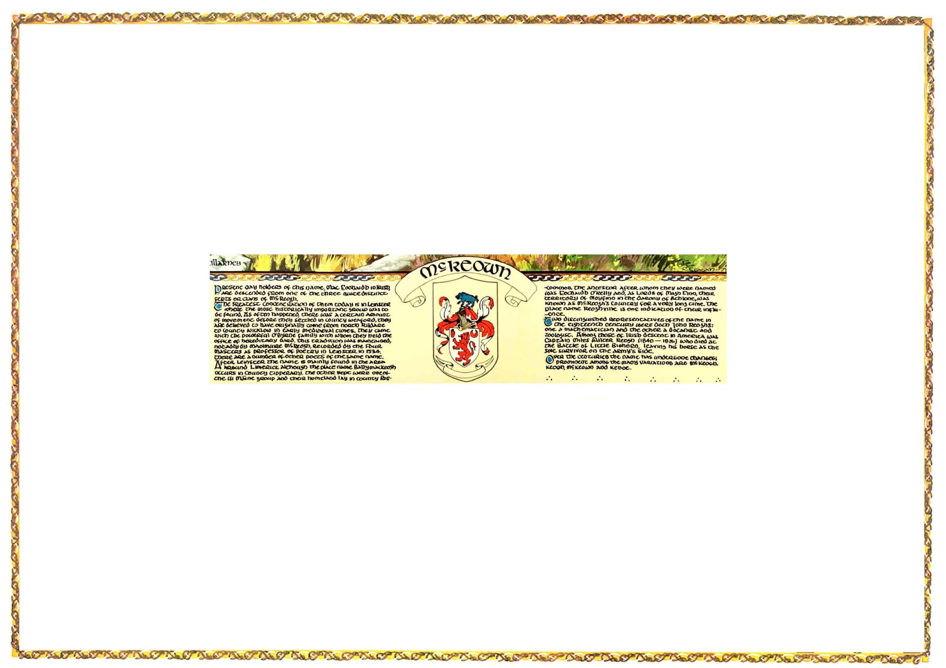 McKeown Coat of Arms Parchment