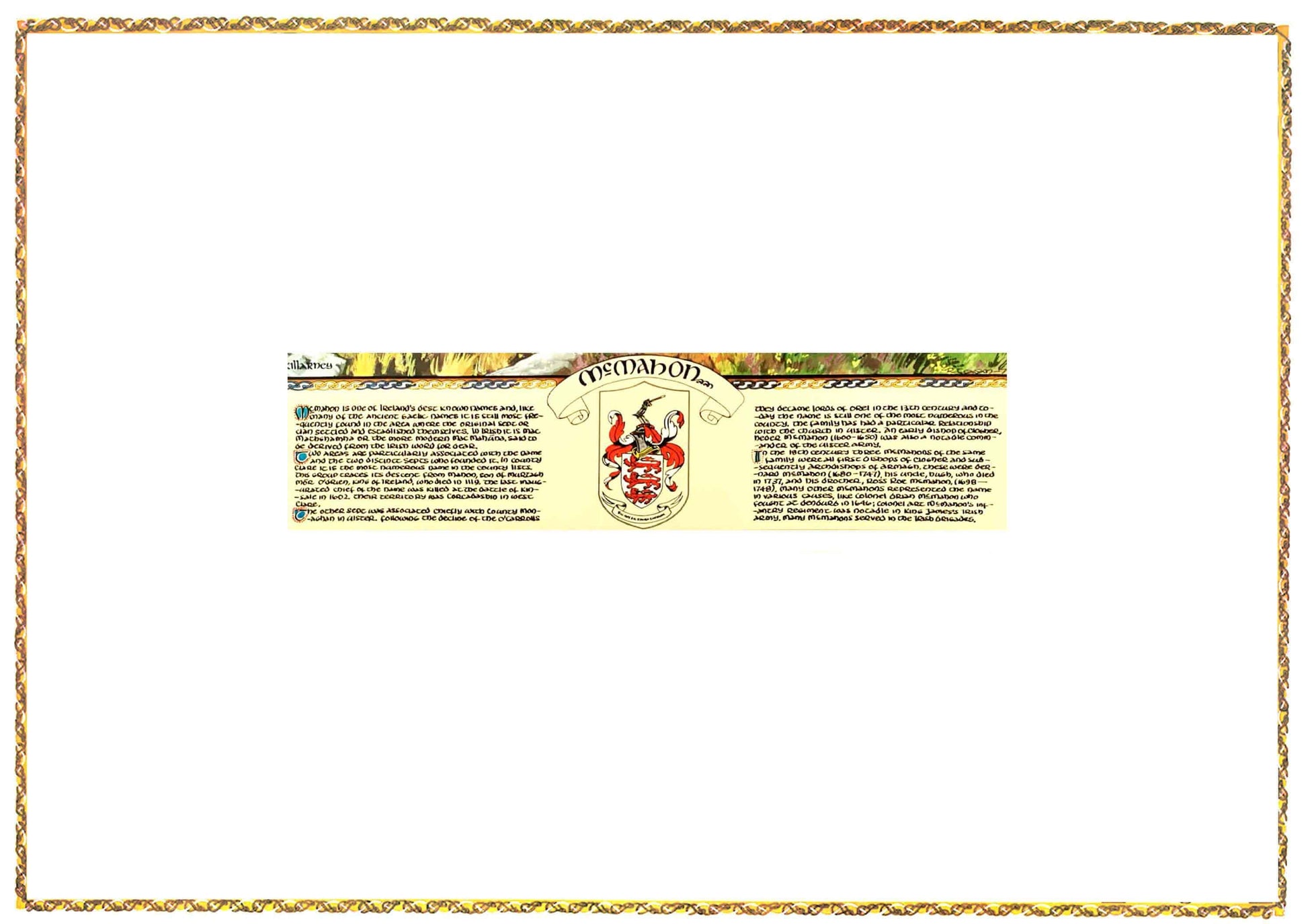 McMahon Coat of Arms Parchment