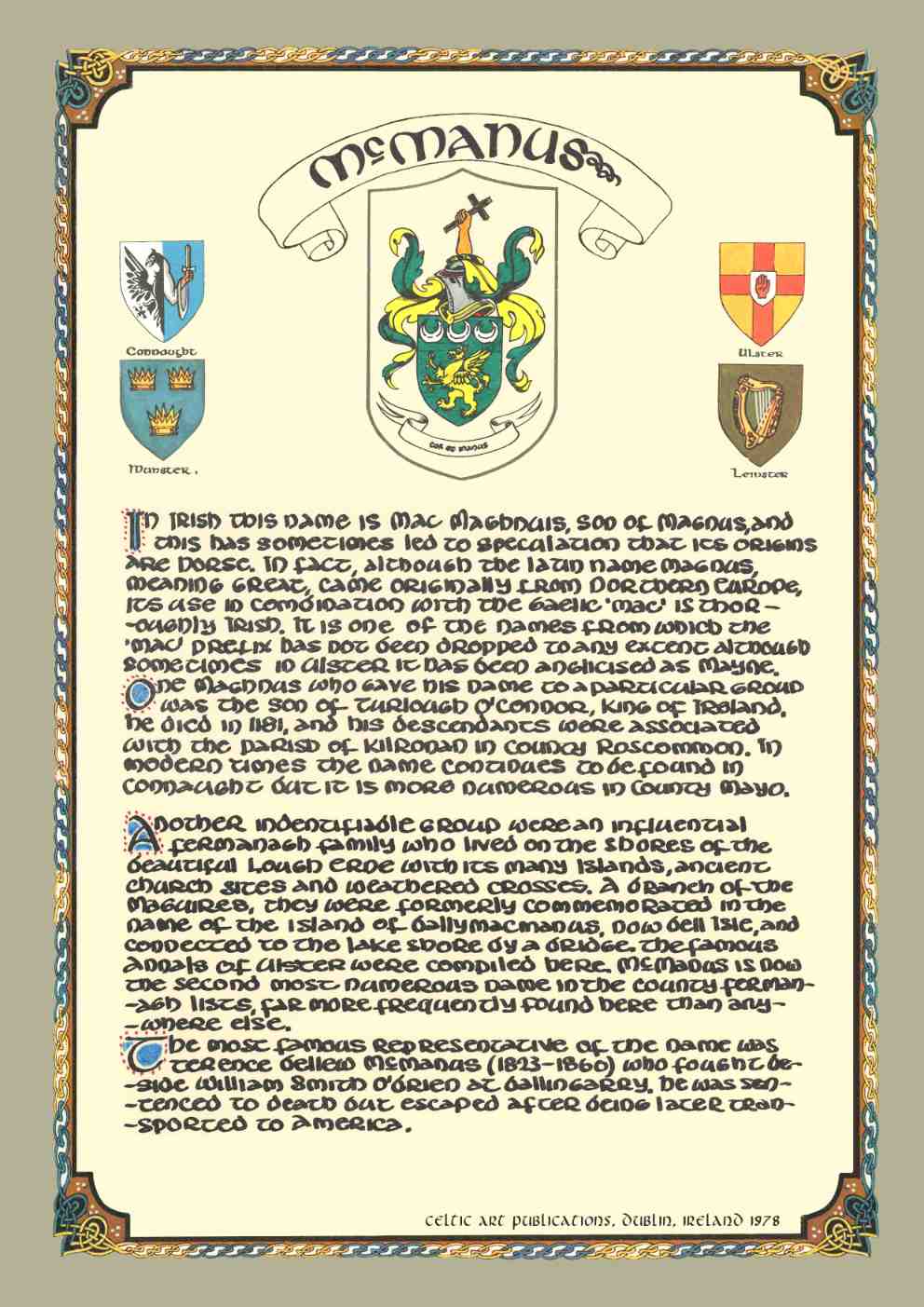 McManus Family Crest Parchment