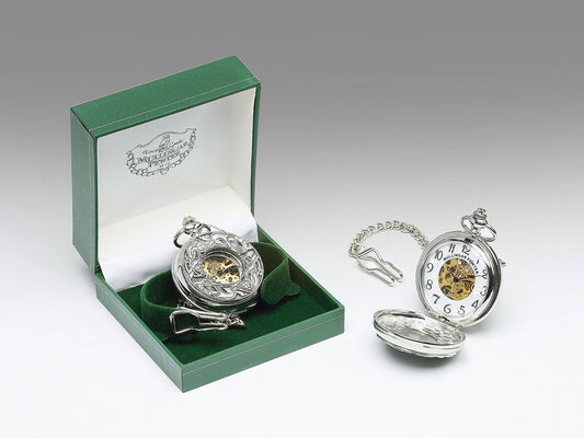 Mullingar Pewter Mechanical Pocket Watch with Kells Design