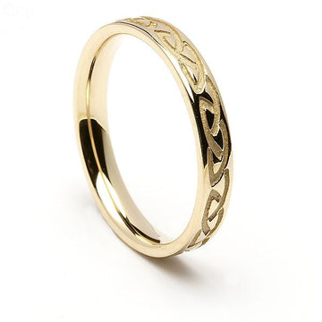 Mens 10k Yellow Gold Knotwork Celtic Wedding Ring