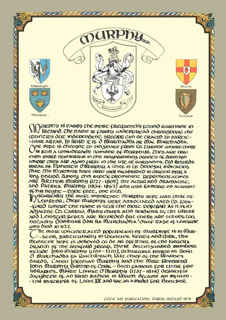 Murphy Family Crest Parchment