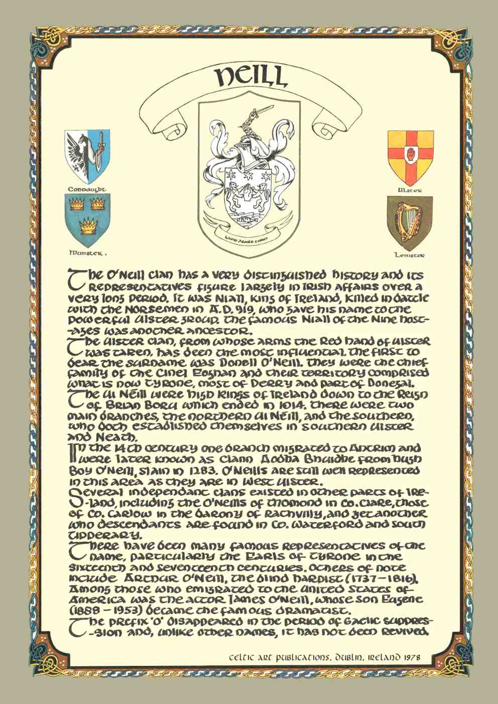 Neill Family Crest  Parchment