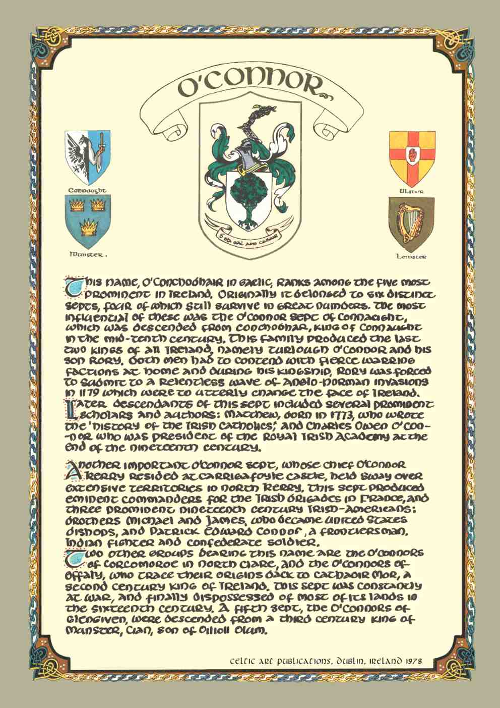 O'Connor Family Crest Parchment