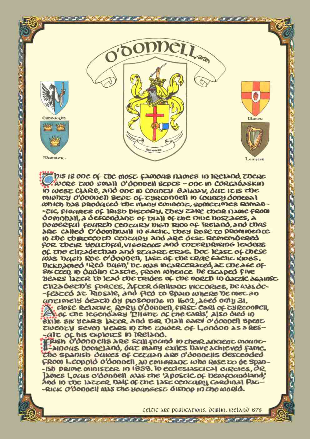 O'Donnell Family Crest Parchment