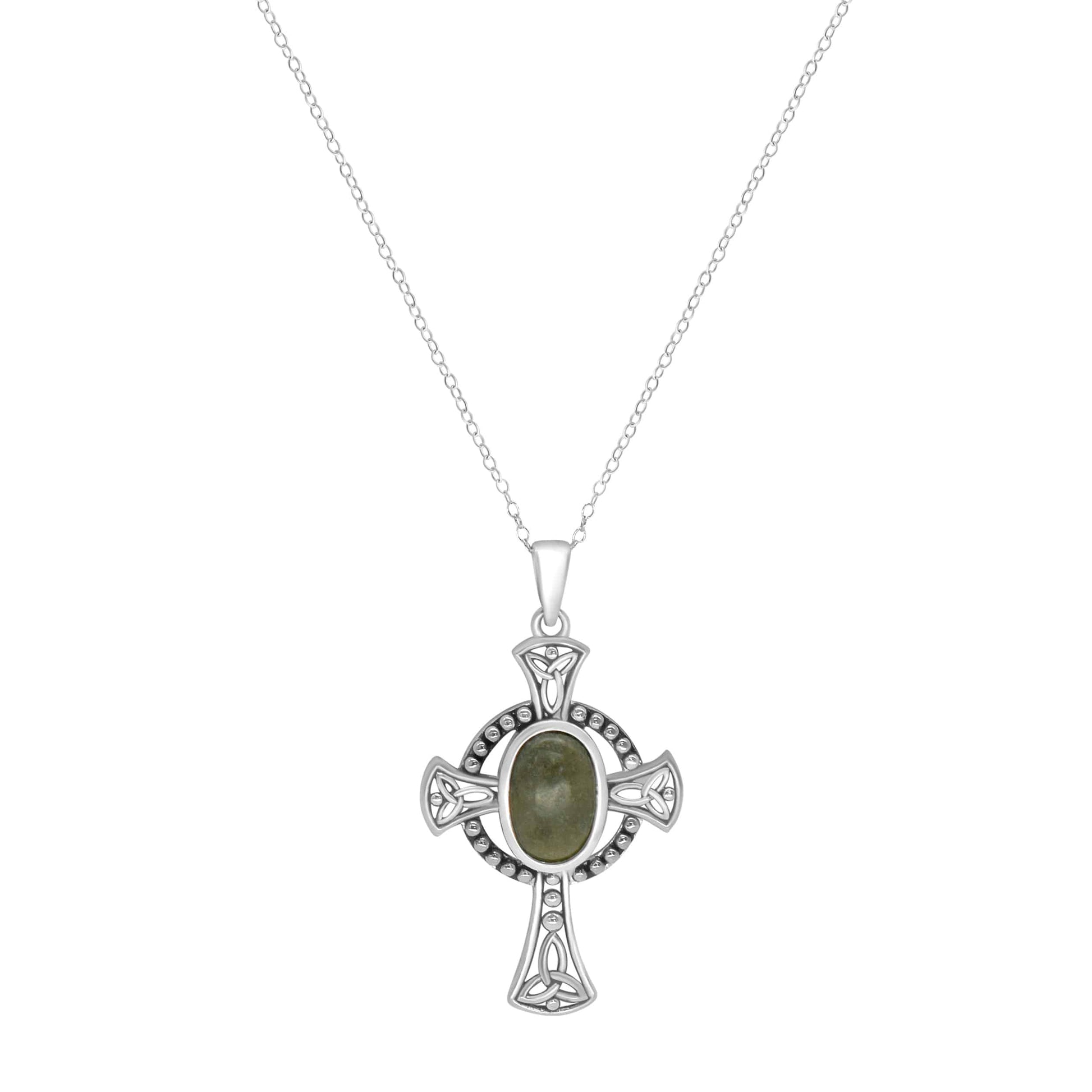 Connemara Marble Curved Cross Pendant | Gifts of Ireland