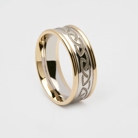 Men's 14K White Gold Celtic Knot Wedding Ring