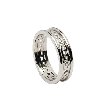 Ladies' 14K White Gold Celtic Wedding Ring