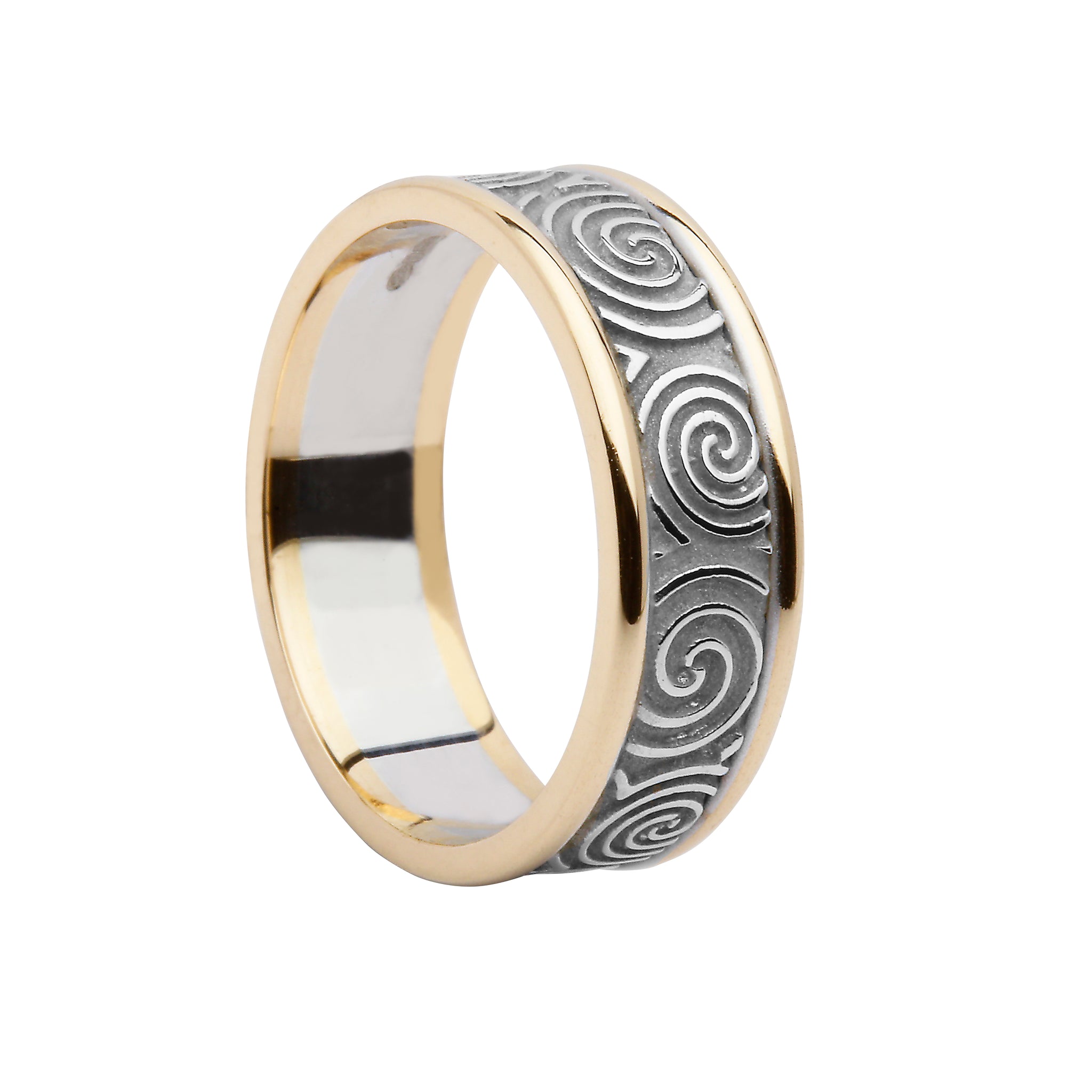 Men's Silver 10K Celtic Ring with Spirals