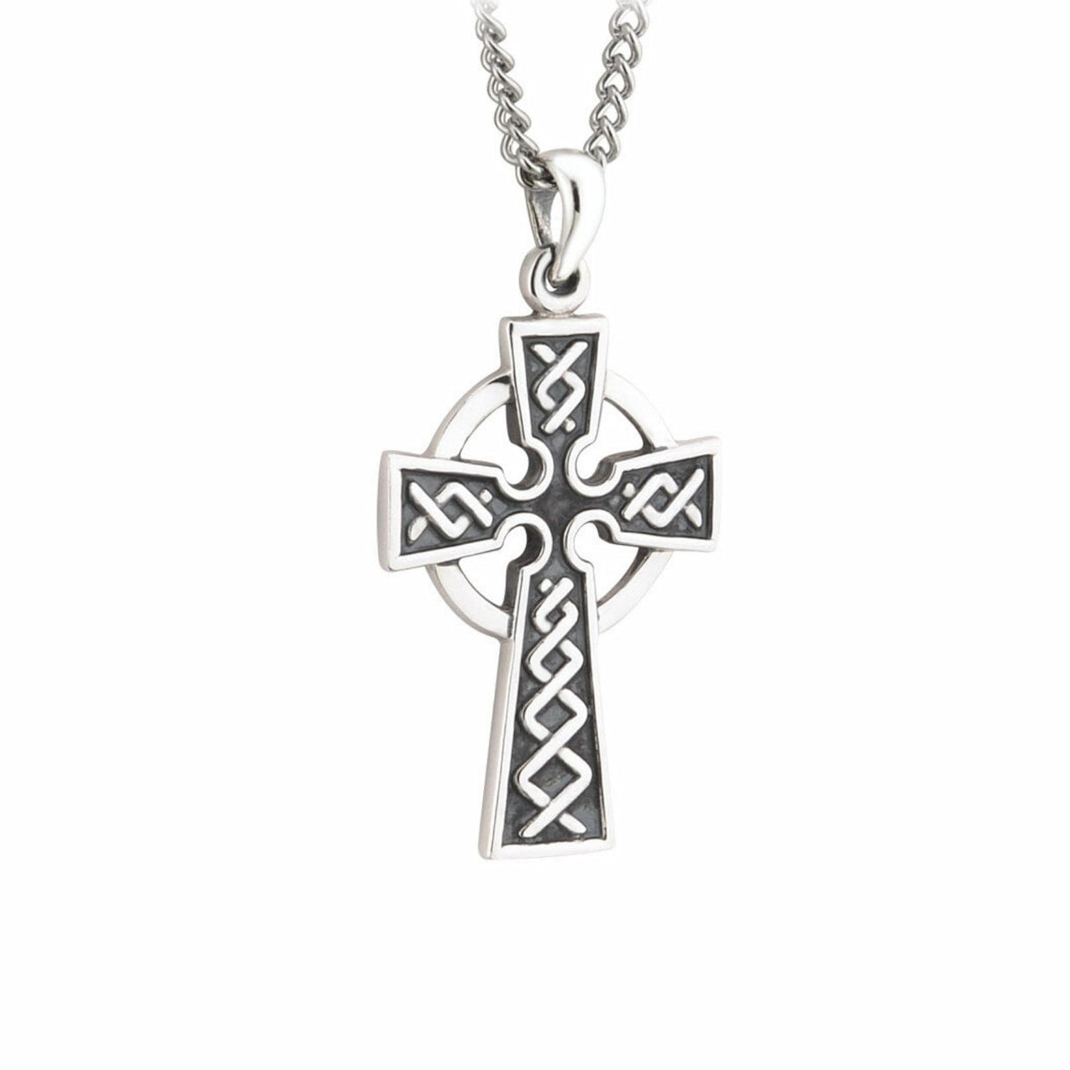 Sterling Silver Oxidized Celtic Cross