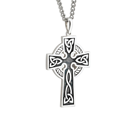 Sterling Silver Double Sided Oxidized Celtic Cross