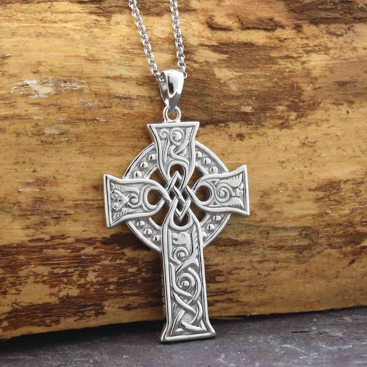 Sterling Silver Apostles Celtic Cross Necklace