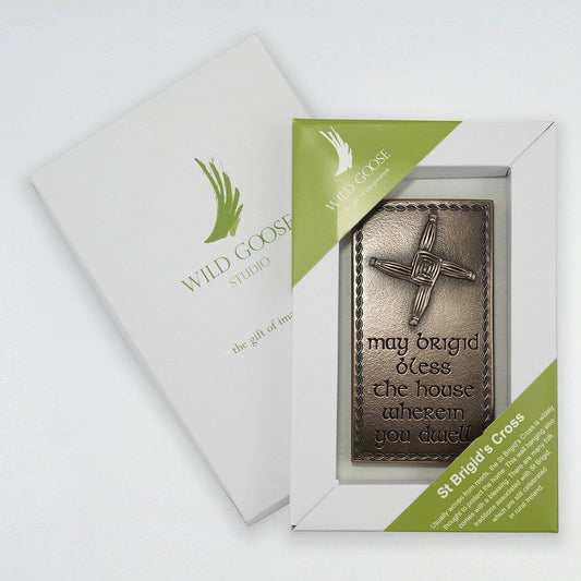Wild Goose St Brigid's Cross and House Blessing Wall Plaque (English)