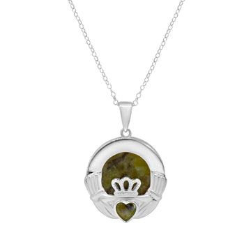 Claddagh Silver Connemara Marble Necklace