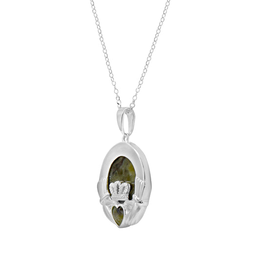 Claddagh Silver Connemara Marble Necklace