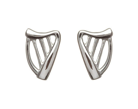 Sterling Silver Harp Stud Earrings