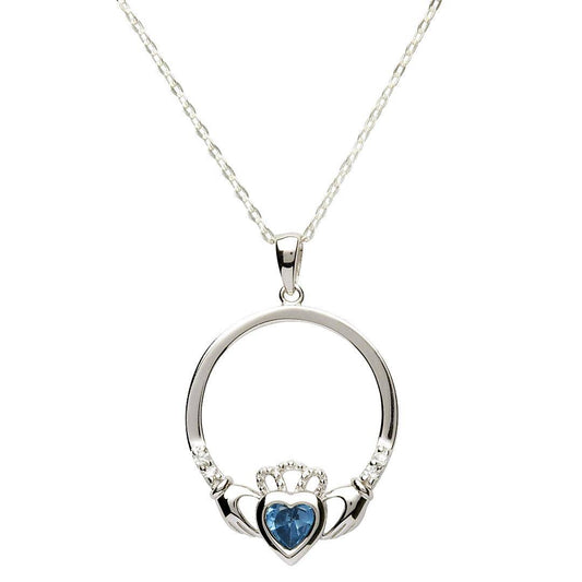Shanore Claddagh Birthstone Necklace - December