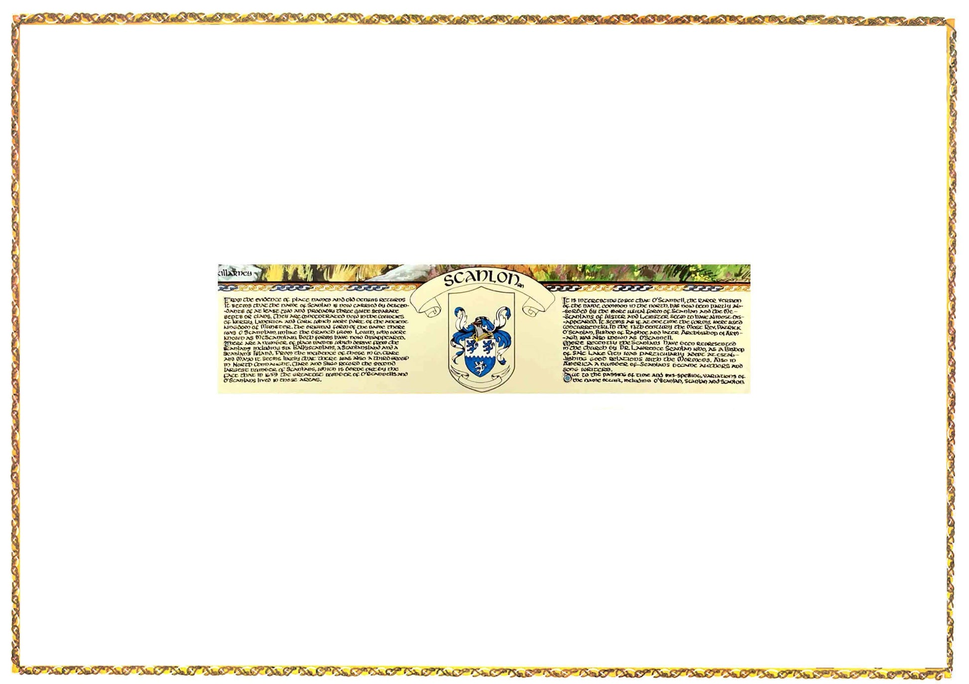 Scanlon Coat of Arms Parchment
