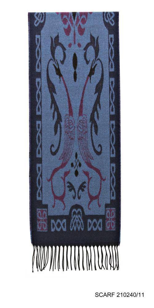 Jimmy Hourihan Scarf in Blue with Celtic Motif