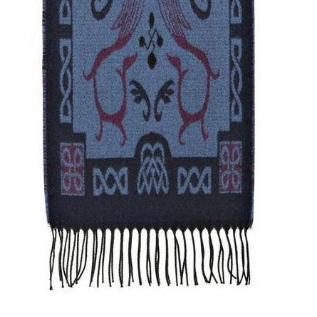 Jimmy Hourihan Scarf in Blue with Celtic Motif