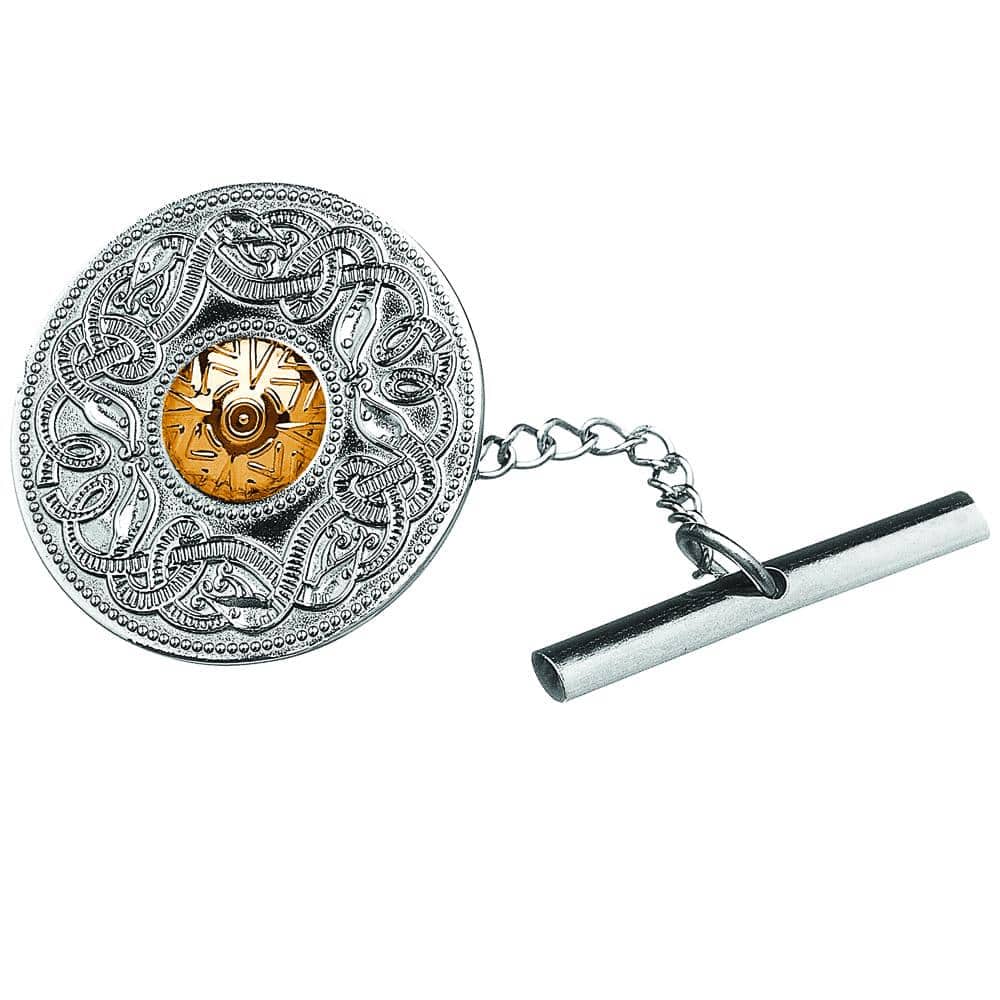 Small Celtic Warrior Tie Tac with 18K Gold Bead
