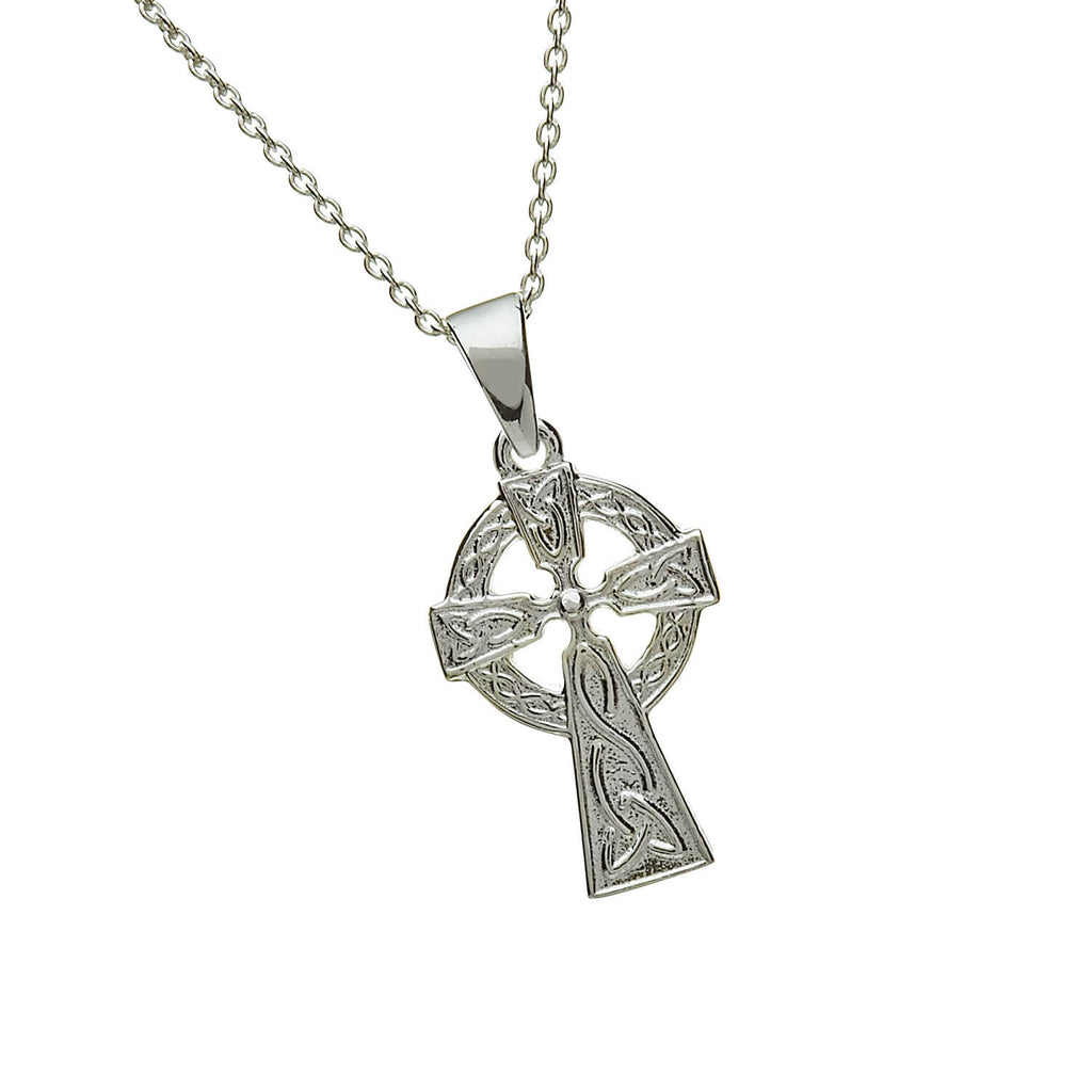 Sterling Silver Celtic Cross Necklace Double Sided