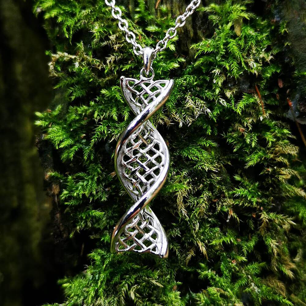 Celtic DNA Sterling Silver Celtic Knot Necklace