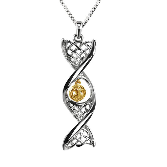 Celtic DNA Sterling Silver Tree of Life Necklace