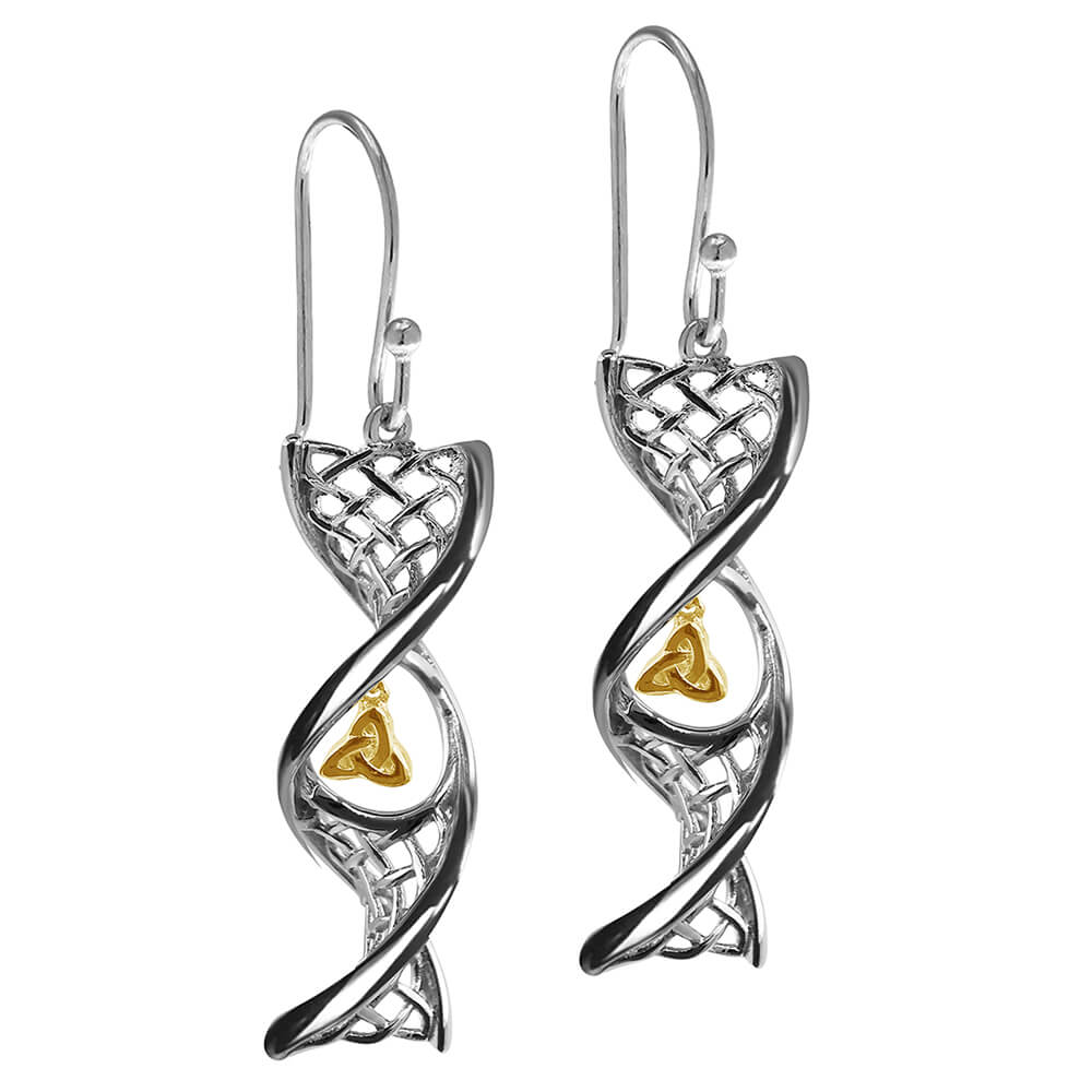 Celtic DNA Sterling Silver Trinity Knot Earrings