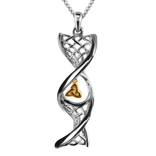 Celtic DNA Sterling Silver Trinity Knot Necklace