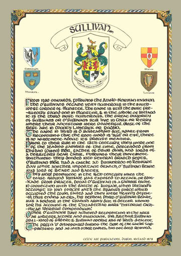 Sullivan Family Crest Parchment