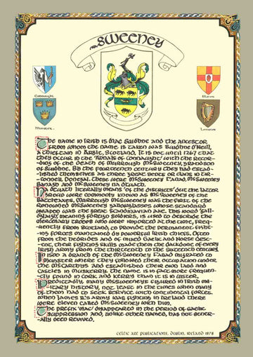 Sweeney Family Crest Parchment