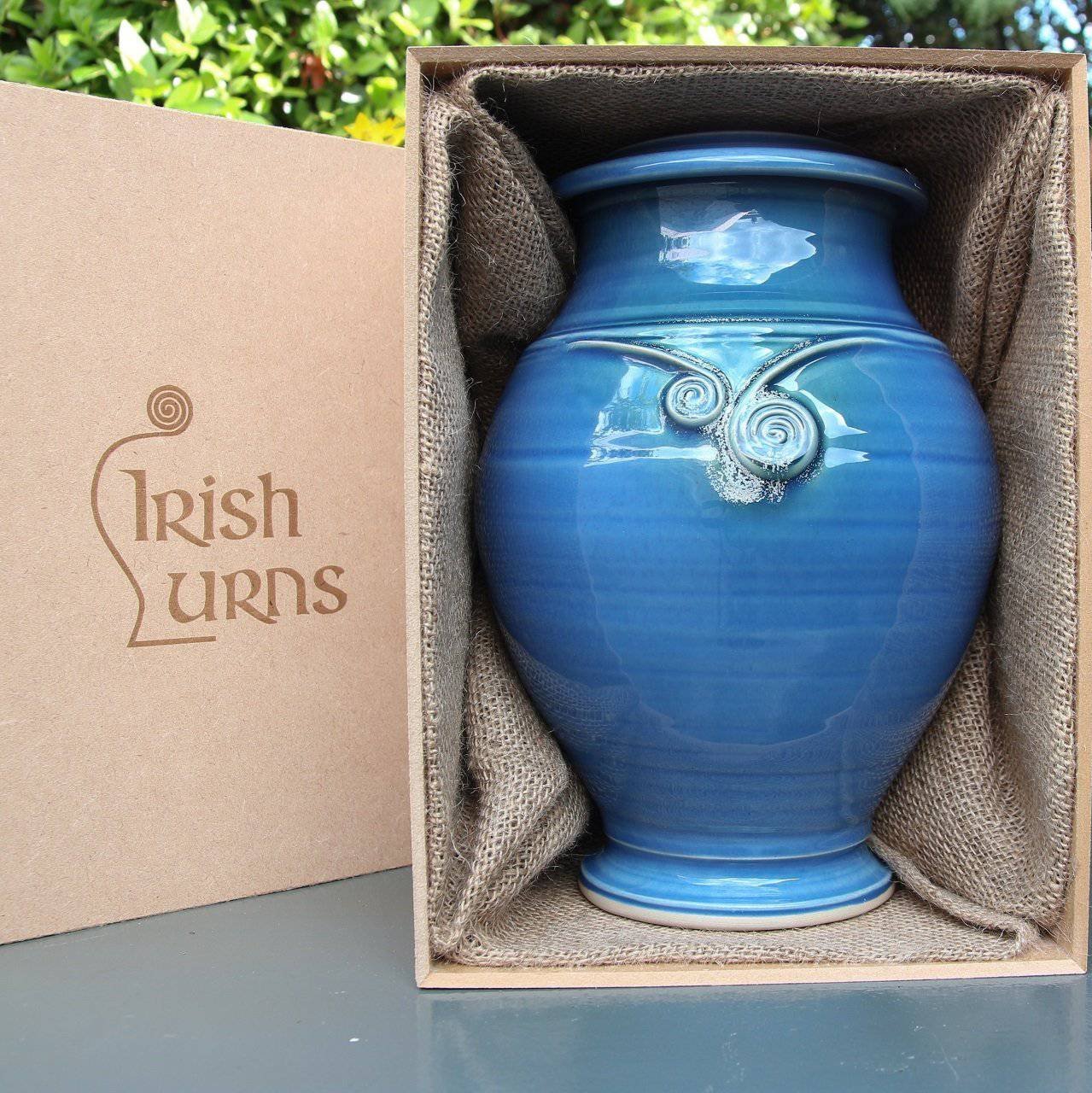 Torc Celtic Cremation Urn & Keepsake - Seasalt Blue