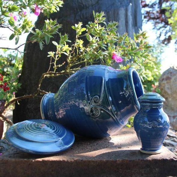 Torc Celtic Cremation Urn & Keepsake - Seasalt Blue