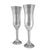 Mullingar Pewter Champagne Flutes with Claddagh Design