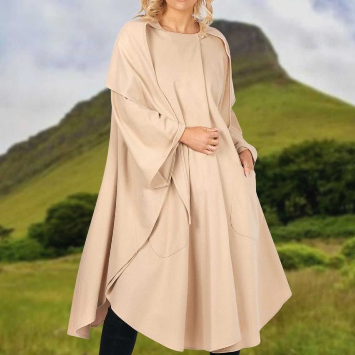 Jimmy Hourihan Cashmere Cape with Convertible Hood