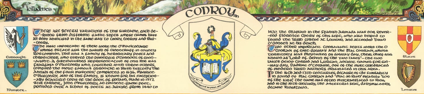 Conroy Family Crest Parchment