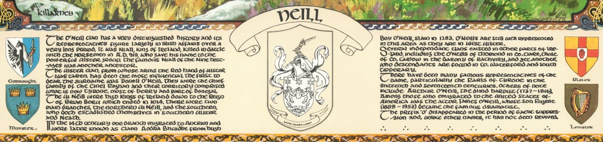 Neill Family Crest  Parchment