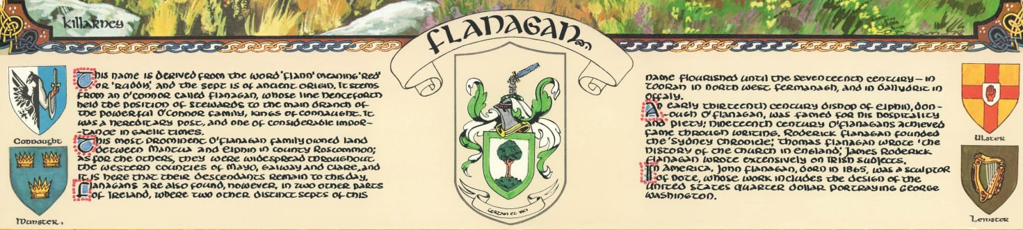 Flanagan Family Crest Parchment