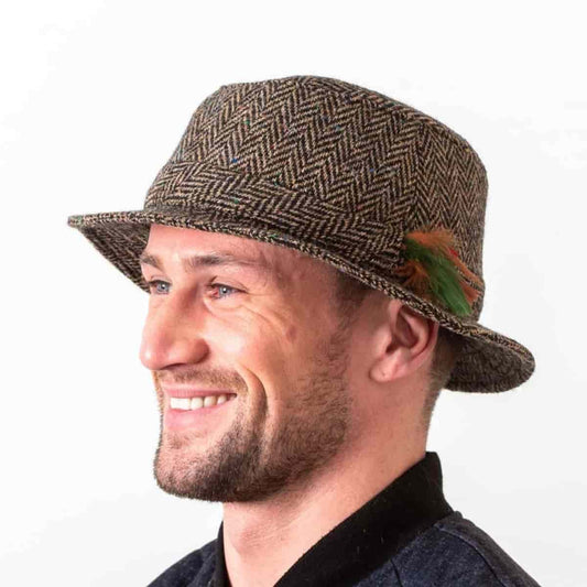 Beige Herringbone Irish Walking Hat