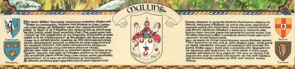 Mullins Family Crest Parchment