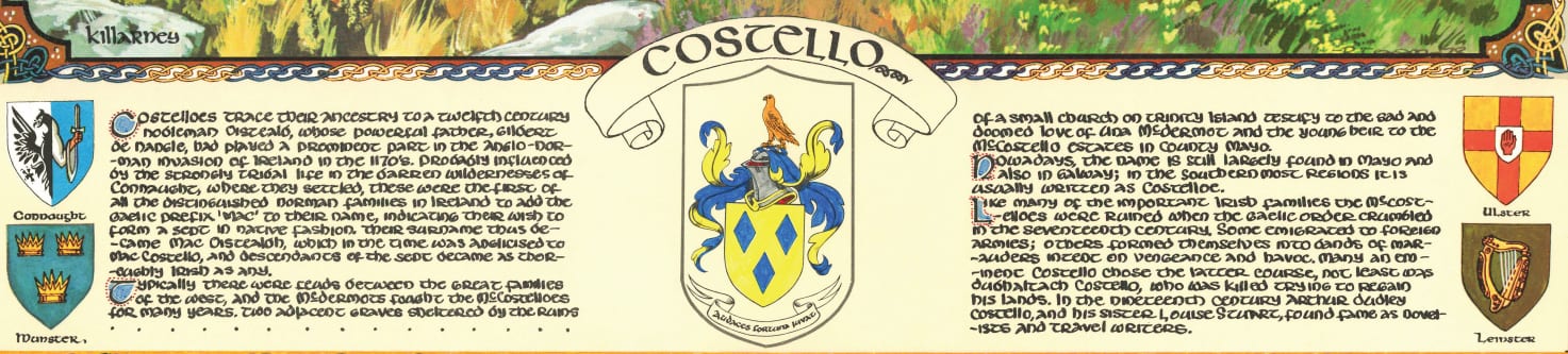 Costello Family Crest Parchment