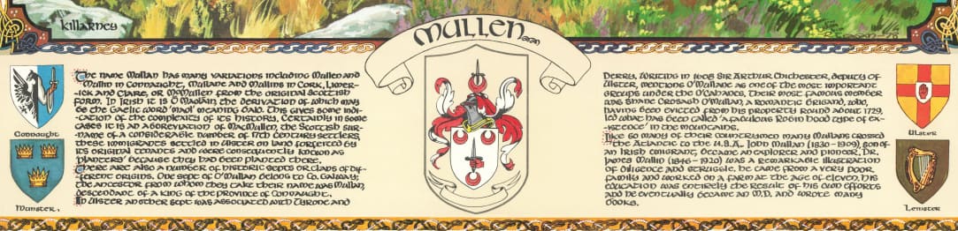 Mullen Family Crest Parchment